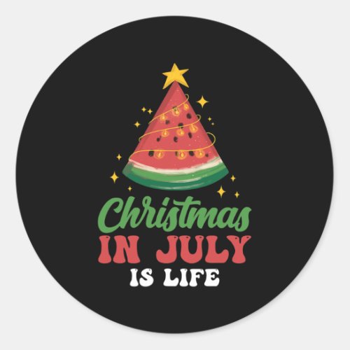 Christmas In July Is Life Santa Humor Summer Classic Round Sticker