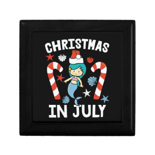 Christmas in july mermaid with santa hat gift box