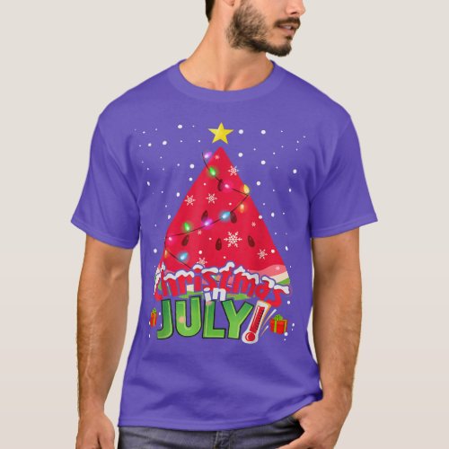 Christmas In July Merry Watermelon Summer Vacation T_Shirt