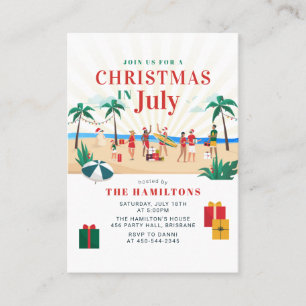 Christmas in July Modern Family Summer Party Business Card