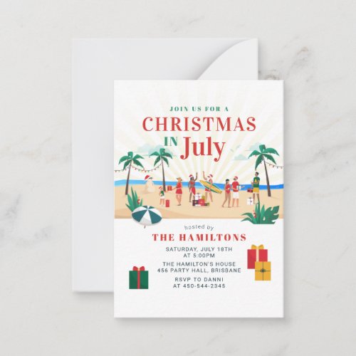 Christmas in July Modern Family Summer Party Note Card