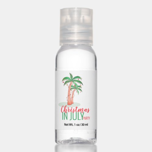 Christmas in July Palm Trees Hand Sanitizer