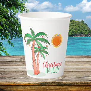 Christmas in July Palm Trees Paper Cups