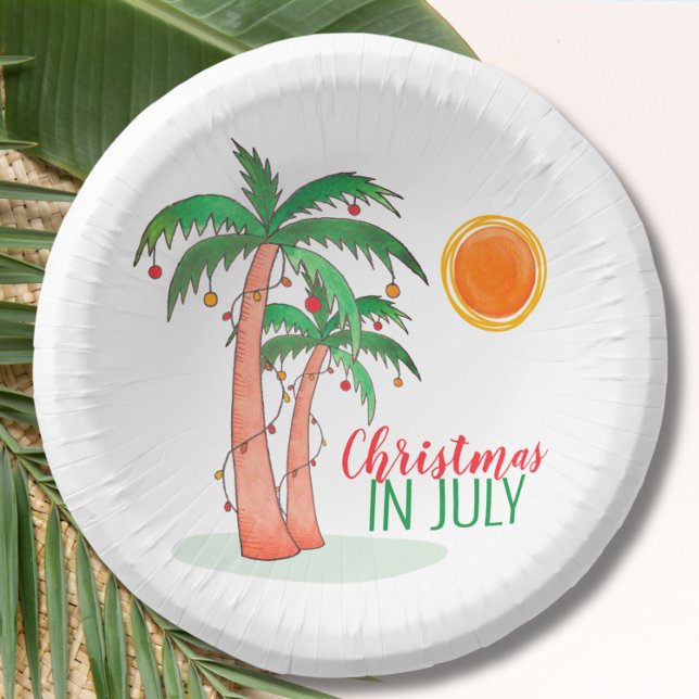 Christmas in July Palm Trees Party Paper Bowls (Creator Uploaded)