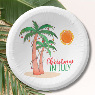 Christmas in July Palm Trees Party Paper Bowls