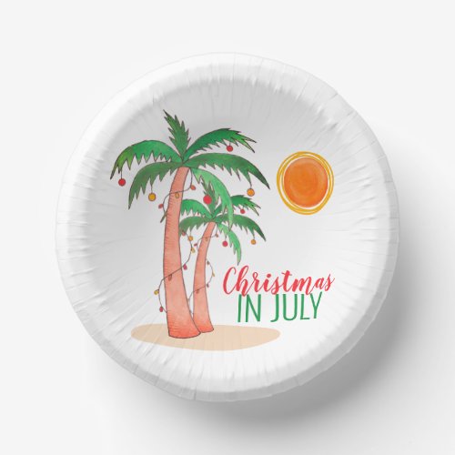 Christmas in July Palm Trees Party Paper Bowls