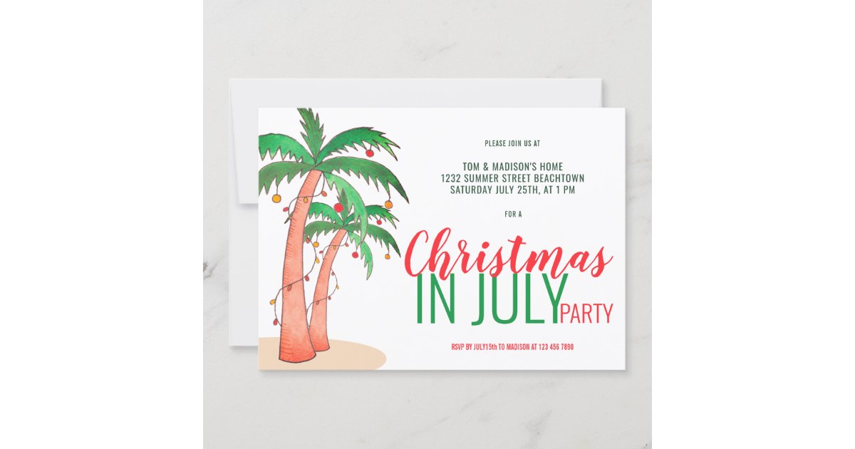 Christmas in July Party Invitation | Zazzle