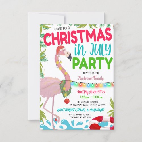 Christmas In July Party Invitation