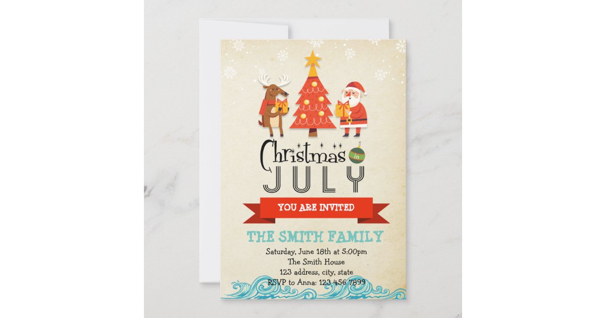 Christmas in july party invitation Zazzle