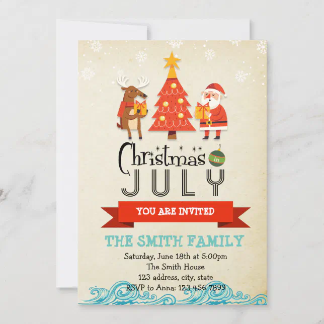 Christmas in july party invitation | Zazzle