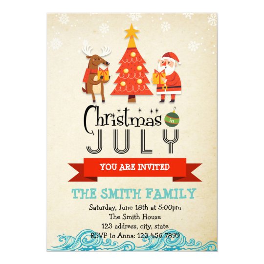 Christmas in july party invitation | Zazzle.com