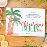 Christmas in July Party Invitation<br><div class="desc">Lets celebrate Christmas in July with a party!
Invite family and friends to your Christmas themed celebration with this fun invitation featuring hand drawn palm trees decorated with lights.
Customize these invitations with you details and enjoy the fun!
Original Drawing © Michele Davies.</div>