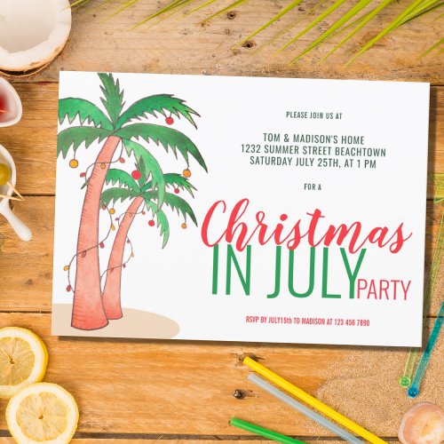 Christmas in July Party Invitation