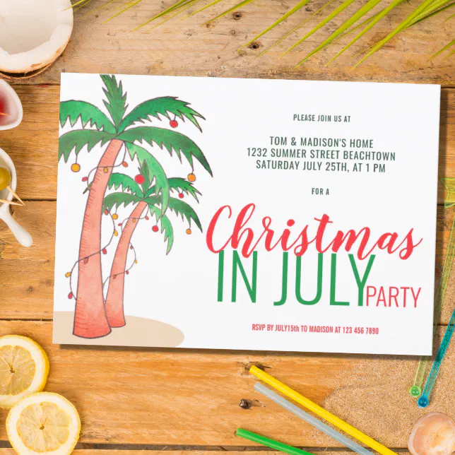 Christmas in July Party Invitation | Zazzle