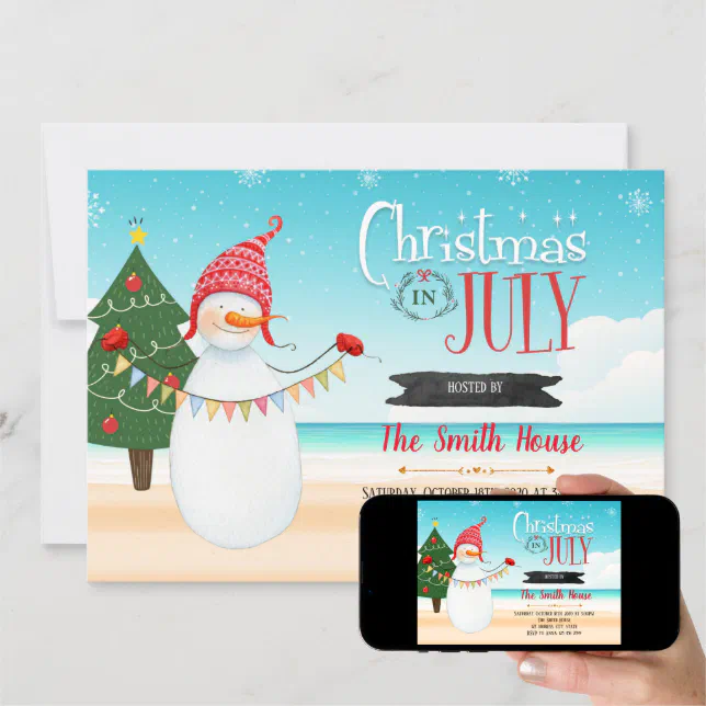 Christmas in july party invitation | Zazzle