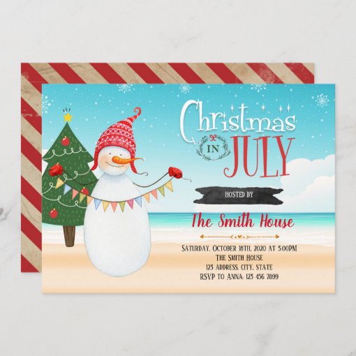 Christmas in july party invitation | Zazzle