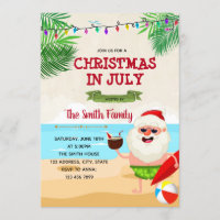 Christmas in July party invitation