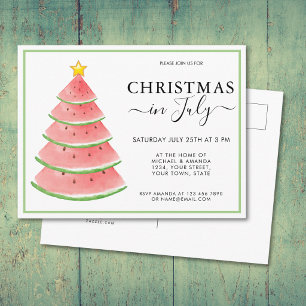 Christmas in July Party Invitation Postcard