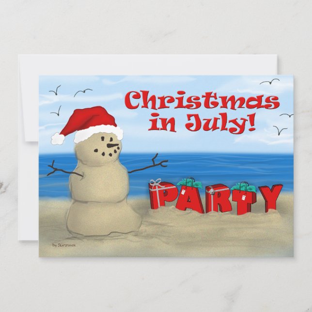 Christmas in July Party invitations (Front)