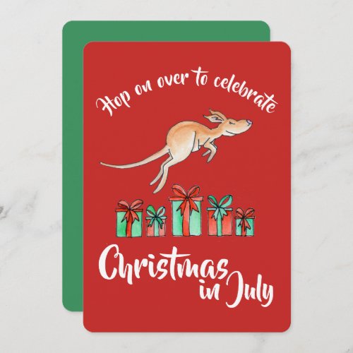 Christmas in July party kangaroo hop over  Invitation