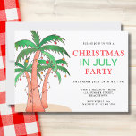 Christmas In July Party Palm Trees Invitation