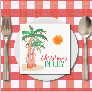 Christmas in July Party Palm Trees Napkins