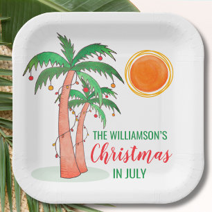 Christmas in July Party Personalized Paper Plates