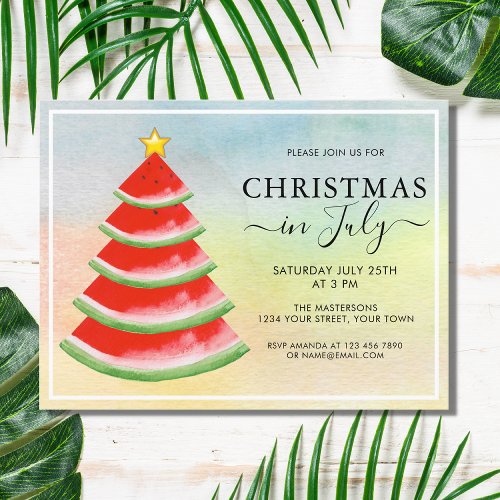 Christmas in July Party Watermelon Invitation Postcard