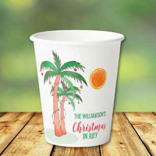 Christmas in July Personalized Paper Cups