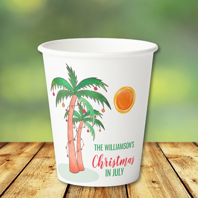Christmas in July Personalized Paper Cups (Creator Uploaded)