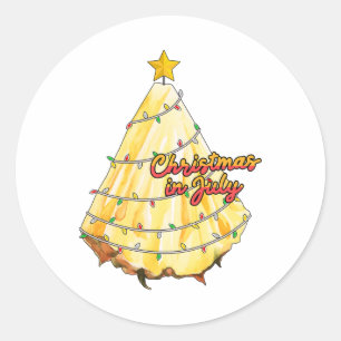 Christmas In July Pineapple Christmas Tree Summer  Classic Round Sticker