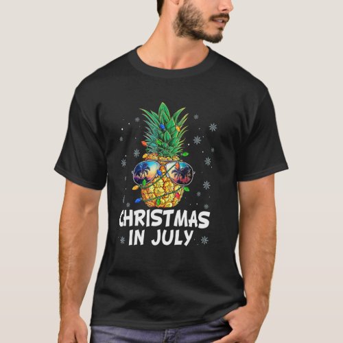 Christmas In July Pineapple Christmas Tree Summer T_Shirt