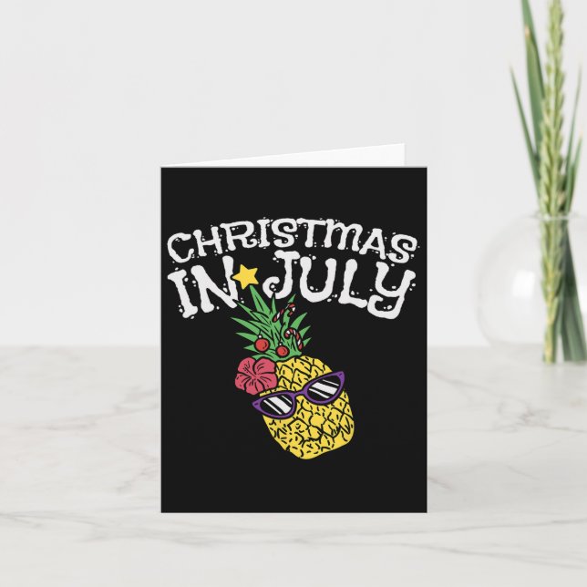 Christmas In July Pineapple Funny Summer Tropical  Card (Front)