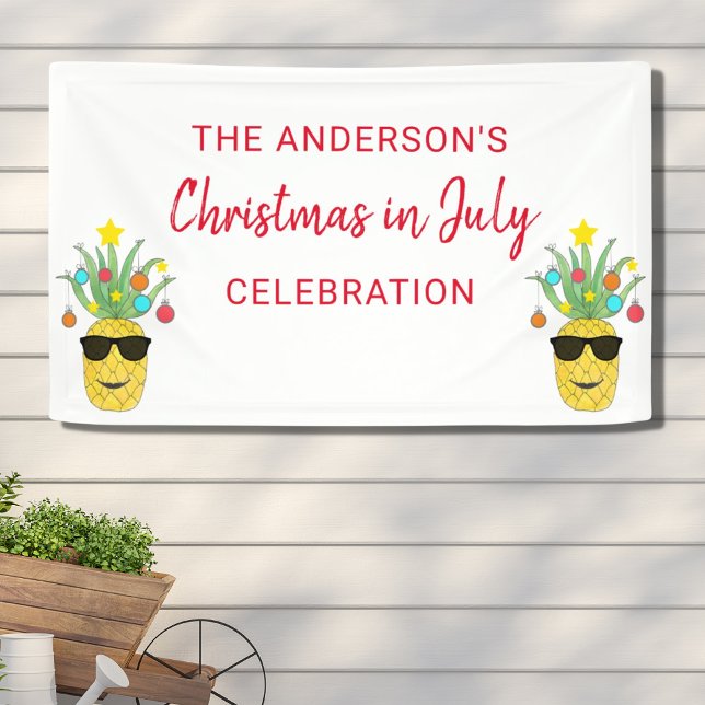 Christmas In July Pineapple Personalized Banner (Creator Uploaded)