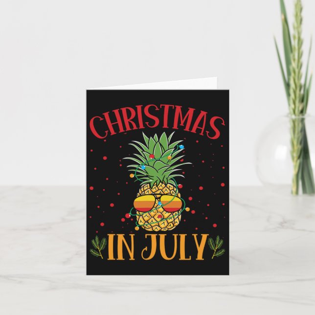 Christmas In July Pineapple Summer Holiday  Card (Front)