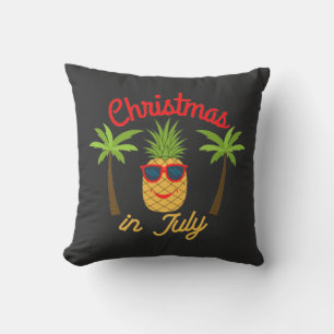 Christmas In July Pineapple T-Shirt Baby Bodysuit Throw Pillow