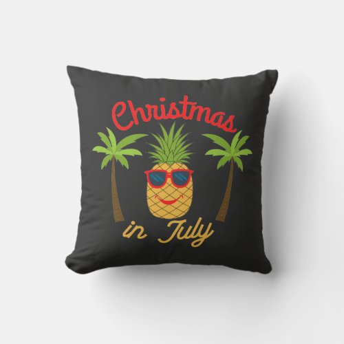 Christmas In July Pineapple T_Shirt Baby Bodysuit Throw Pillow