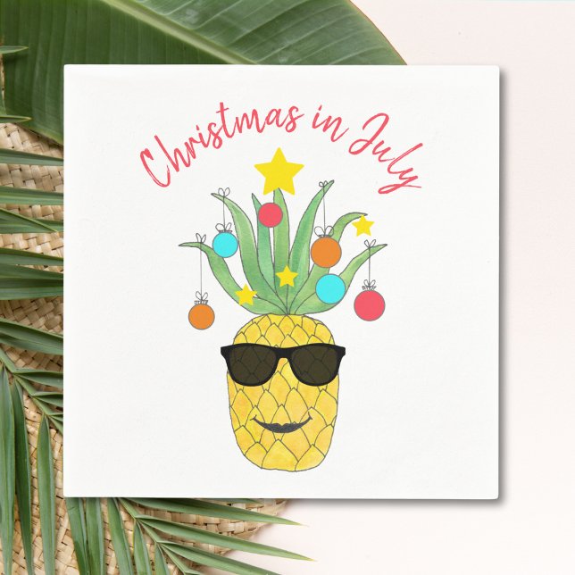 Christmas in July Pineapple Tropical Holiday  Napkins (Creator Uploaded)