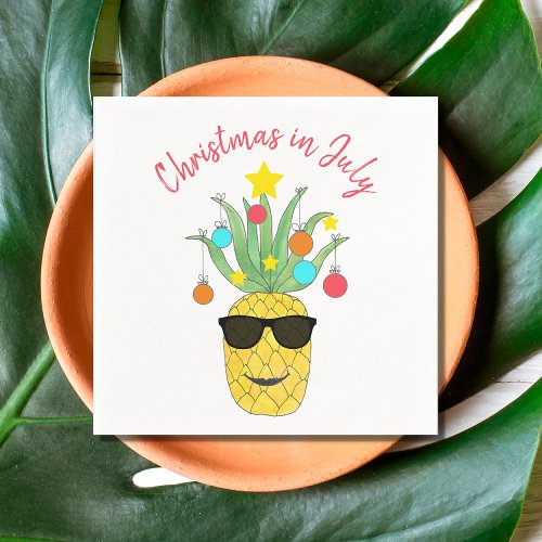 Christmas in July Pineapple Tropical Holiday  Napkins