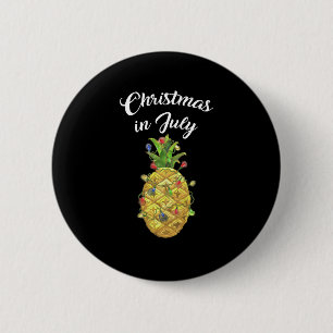 Christmas In July Pineapple Xmas Tree Lights Button