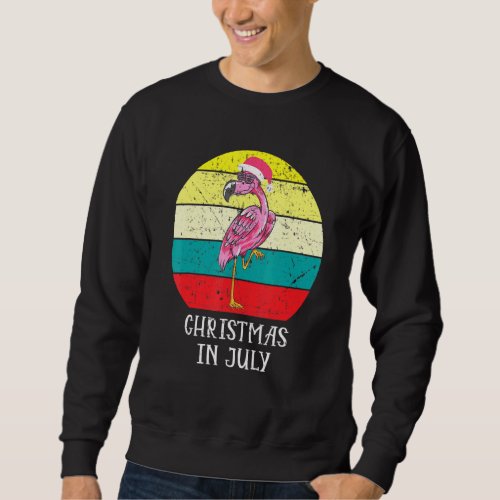 Christmas In July Pink Flamingo In Santa Hat Men_W Sweatshirt