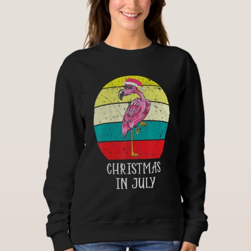 Christmas In July Pink Flamingo In Santa Hat Men_W Sweatshirt