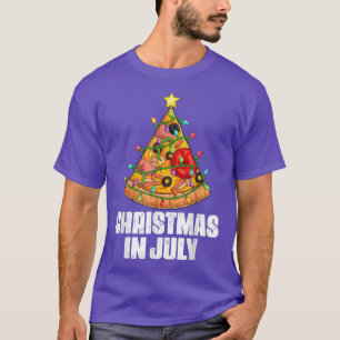 Christmas in July Pizza Xmas Tree Beach Summer Vac T-Shirt