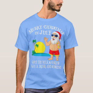 Christmas In July Pool Party Santa Men Women Vacat T-Shirt
