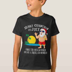 Christmas In July Pool Party Santa Men Women Vacat T-Shirt