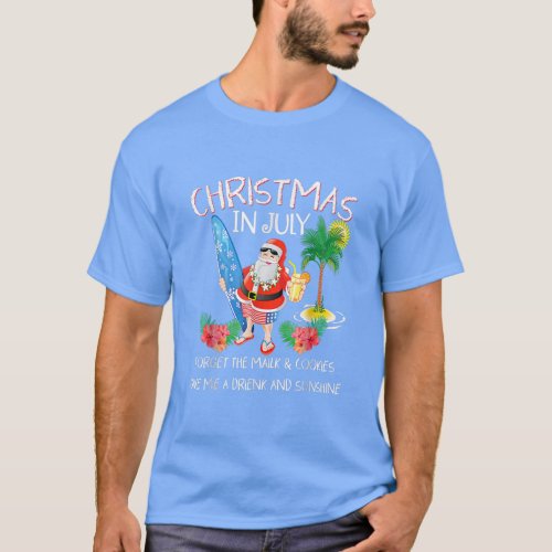 Christmas In July Pool Party Santa Men Women Vacat T_Shirt