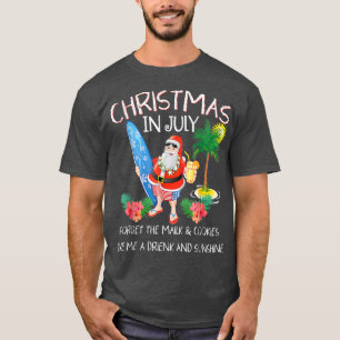 Christmas In July Pool Party Santa Men Women Vacat T-Shirt