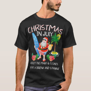 Christmas In July Pool Party Santa Men Women Vacat T-Shirt
