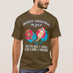 Christmas In July Pool Party Santa Men Women Vacat T-Shirt