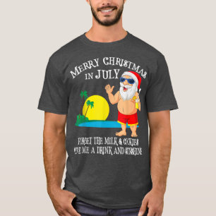 Christmas In July Pool Party Santa Men Women Vacat T-Shirt